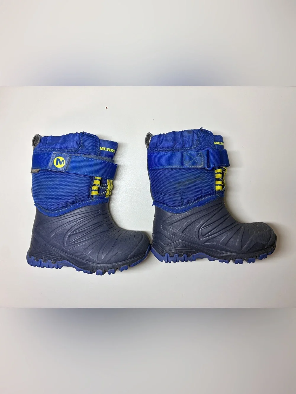 Merrell Snow Quest Toddler  Blue Winter Boots with Yellow Accents
